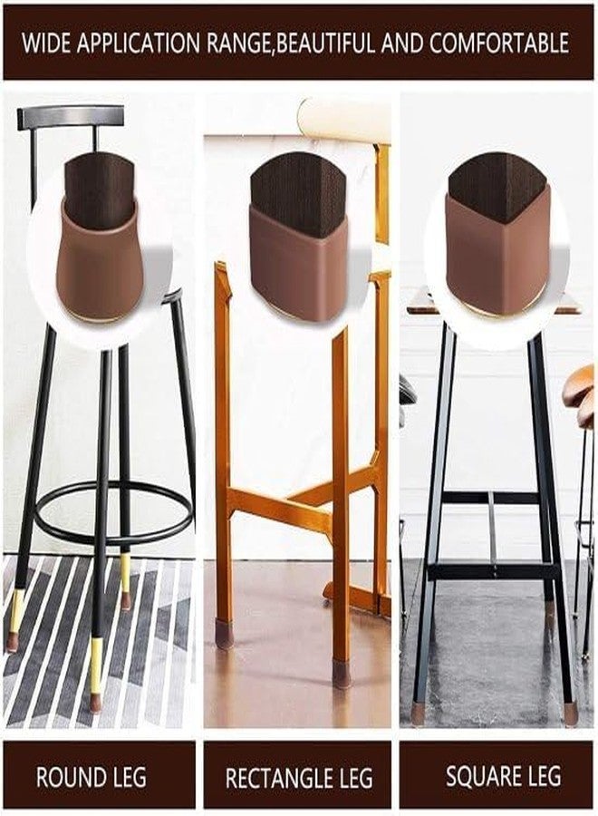 REDITEX 16 Pcs Large Brown Chair Leg Floor Protectors - Silicone Covers with Felt Bottom - Protect Hardwood, Wood, Tile Floors - Non-Slip, Furniture Leg Caps W- 1.18 inch or 3cm (16) - Image 3
